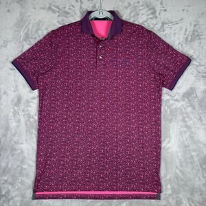 Greyson Floral Polo Men Medium City of Roses Raven Golf Shirt